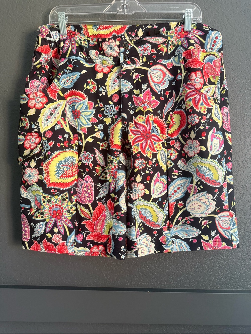 SHREDLY • women’s MTB mountain biking shorts - size 14 floral paisley 11”